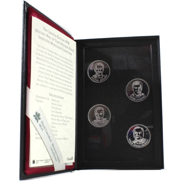 1998 Limited Edition Hockey Hall of Fame Sterling Silver Inductee Medallion Collection