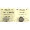 Image 1 : 10-cent 1892 Small 9, Obverse 5 F15 & 1894 Obverse 6 F12 ICCS. 2pcs.