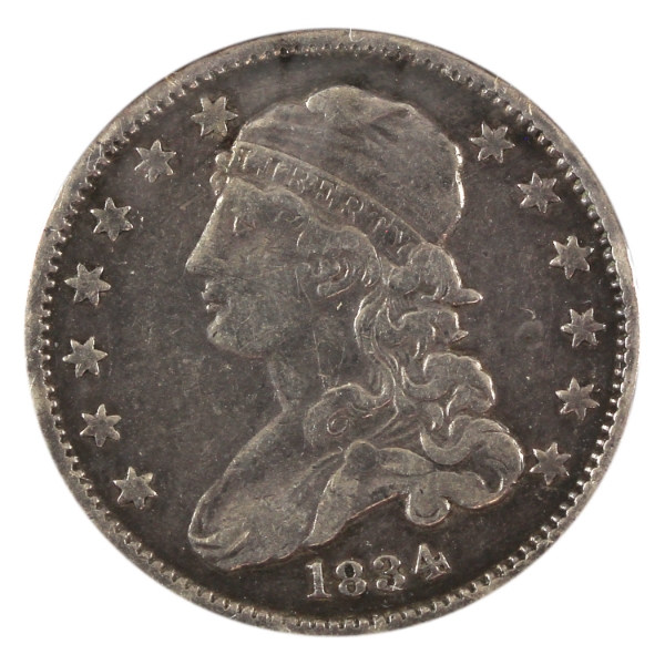 USA Silver 1834 O/F Quarter VF-EF