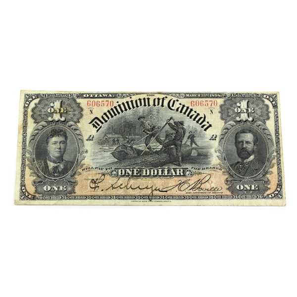DC-13c 1898 $1 ONEs Outward VF20 Various-Boville SN: 606570 Check Letter A