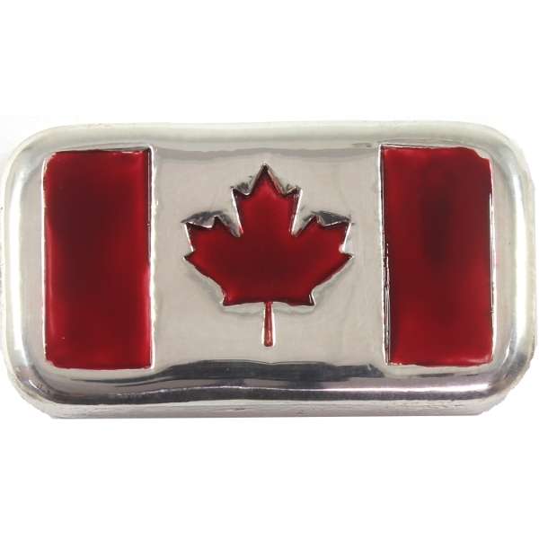 3oz RSSC Enameled Canadian Flag .999 Silver Bar (Tax Exempt)