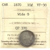 Image 1 : 10-cent 1870 Wide 0 ICCS VF30