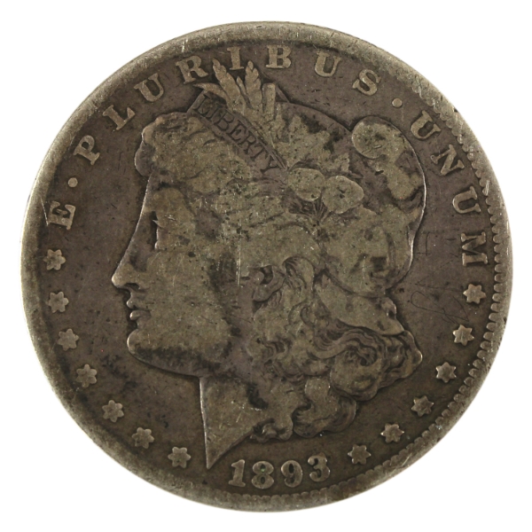 USA Silver 1893-CC Morgan Dollar VG-F