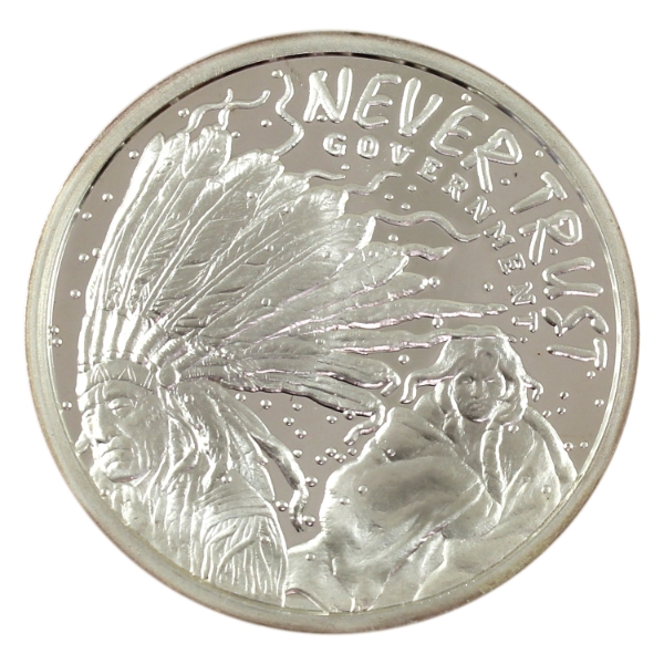 2oz 2016 Silver Shield "Never Trust Government" .999 Fine Silver Round (Tax Exempt)