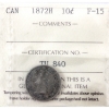 Image 1 : 10-cent 1872H ICCS F15