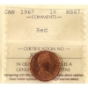 Image 1 : 1-cent 1967 ICCS MS67 Red