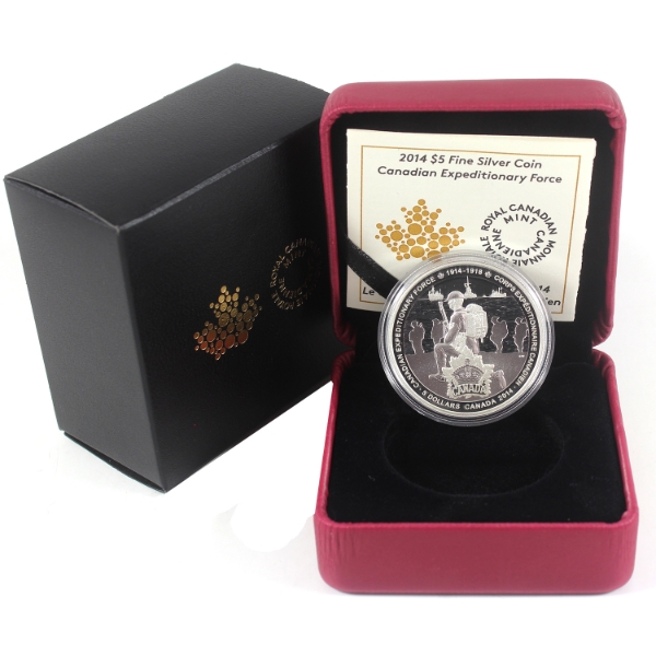 2014 $5 Canadian Expeditionary Force .9999 Fine Silver Coin (Tax Exempt)