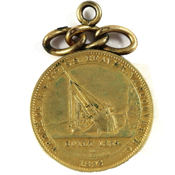 Canada 1892 H.B.C. S.S. Beaver Shipwreck Medallion 8.32g-Copper, 22mm.