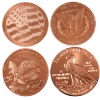 Image 2 : 4x 5oz Golden State Mint Assorted .999 Fine Copper Rounds. 4pcs.