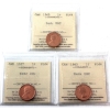 Image 1 : 1-cent 1963, 1967 & 1969 ICCS PL64 UHC Red. 3pcs