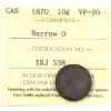 Image 1 : 10-cent 1870 Narrow 0 ICCS VF20