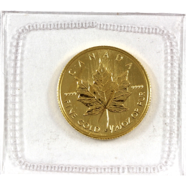 1/20oz 1998 $1 Gold Maple Leaf .9999 Fine Gold Coin (Tax Exempt)