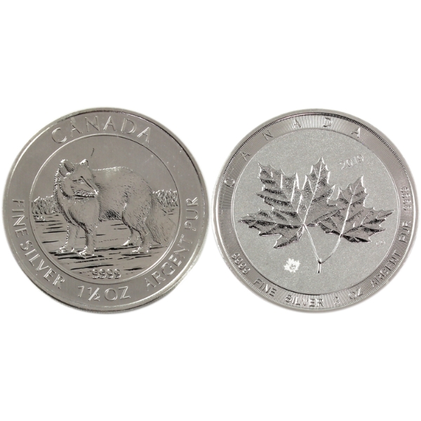 3.5oz Lot Total! 2014-2019 Canadian .9999 Fine Silver Rounds. 2pcs. (Tax Exempt)