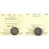 Image 1 : 10-cent 1913 Broad Leaves G4 & 1915 VF30 ICCS. 2pcs