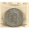 Image 1 : Silver $1 1945 ICCS EF40