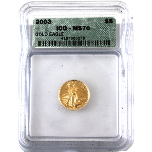 USA Gold 2003 $5 Gold Eagle ICG MS70