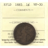 Image 1 : Newfoundland 1-cent 1885 ICCS VF30