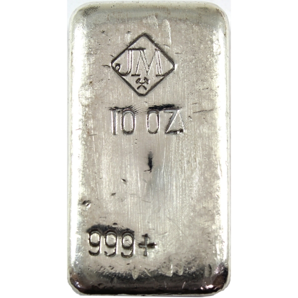 10oz Johnson Matthey Vintage .999+ Silver Bar. Mintage of <2000! (Tax Exempt)