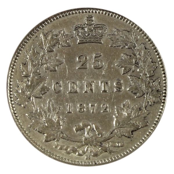 25-cent 1872H EF