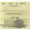 Image 1 : 5-cent 1905 ND 5/1 ICCS MS63
