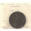 Image 1 : Mexico 1921Mo 10 Centavos ICCS AU50, KM-430
