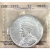 Image 1 : Silver $1 1935 ICCS MS65