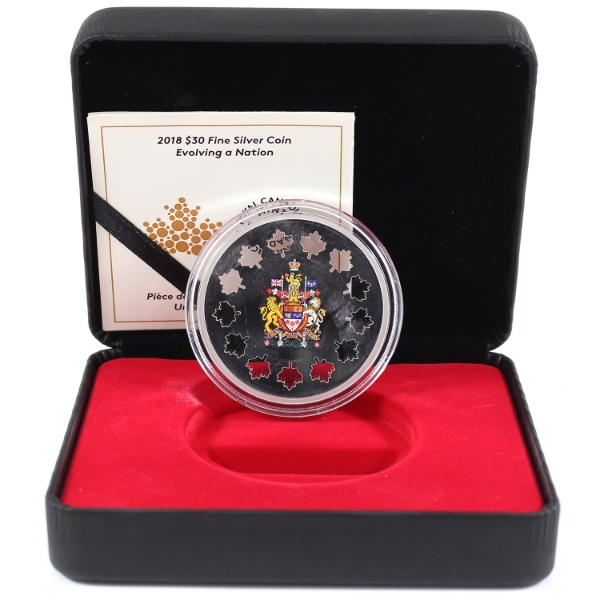 2018 $30 Evolving a Nation 51.71g .9999 Fine Silver (Tax Exempt)