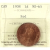 Image 1 : 1-cent 1908 ICCS MS65 Red