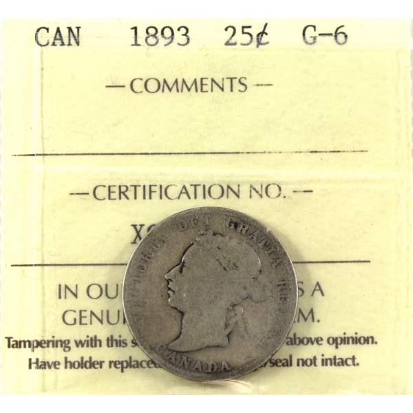 25-cent 1893 ICCS G6