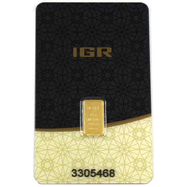 0.5g IGR .9999 Fine Gold Bar (Tax Exempt)