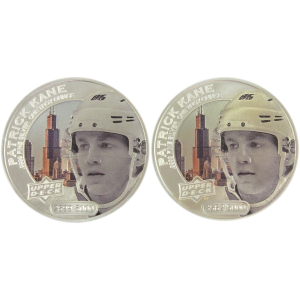 2x 1oz Cook Islands 2017 $5 Upper Deck Patrick Kane .9999 Fine Silver Rounds. 2pcs. (Tax Exempt)