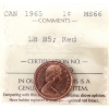 Image 1 : 1-cent 1965 LB B5 (Type 3) ICCS MS66 Red
