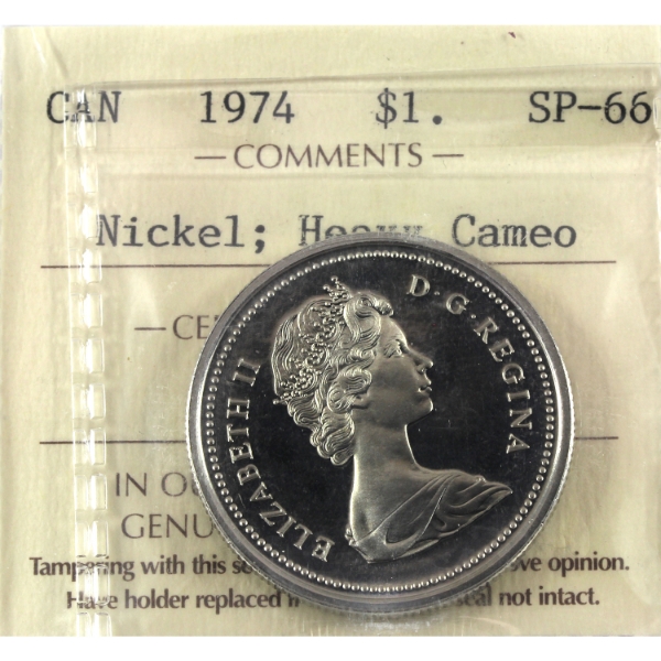Nickel $1 1974 VCR-8 ICCS SP66 Heavy Cameo