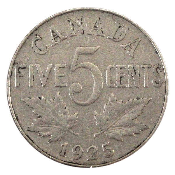 5-cent 1925 F-VF (impaired)