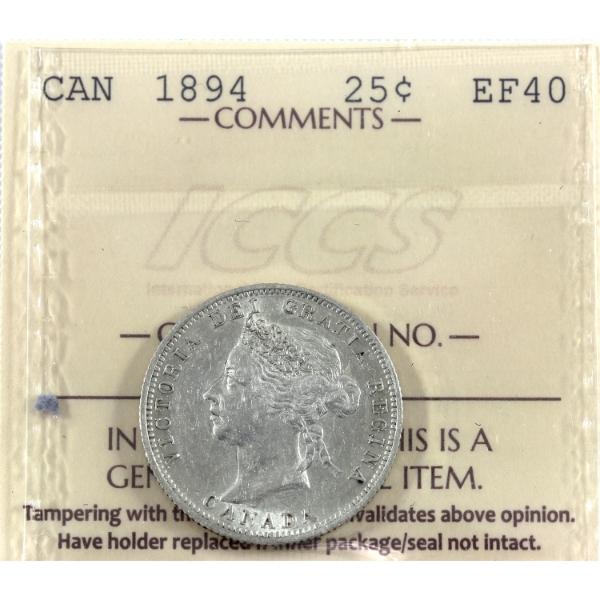 25-cent 1894 ICCS EF40