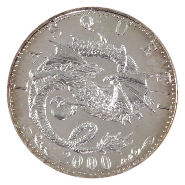 1/2oz Lasqueti Mint 2000 Year of the Dragon .999 Fine Silver Round (Tax Exempt)