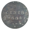 Image 4 : 5-cent 1884 Near 4 ICCS VF30. Key date with light rainbow toning on reverse
