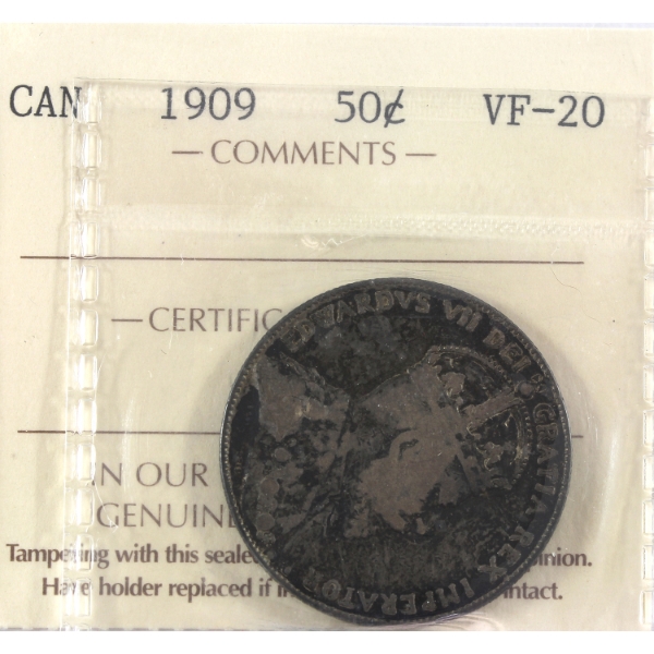 50-cent 1909 ICCS VF20