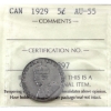 Image 2 : 5-cent 1929 AU55, 1930 AU50, 1931 EF45, 1935 EF40, 1937 MS64 & 1965 PL66 Heavy Cameo ICCS. 6pcs.