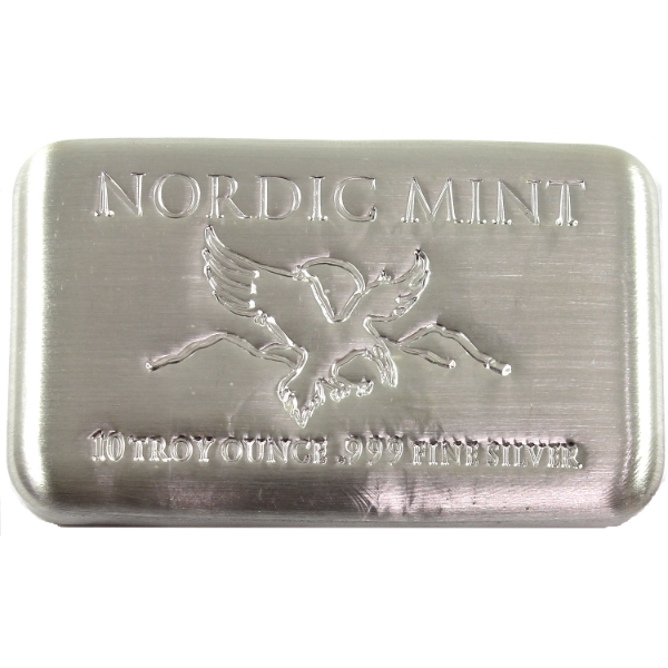 10oz Nordic Mint .999 Fine Silver Bar, Sealed (Tax Exempt)