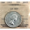 Image 1 : 50-cent 1953 LD NSF ICCS MS63. Nice bright white coin