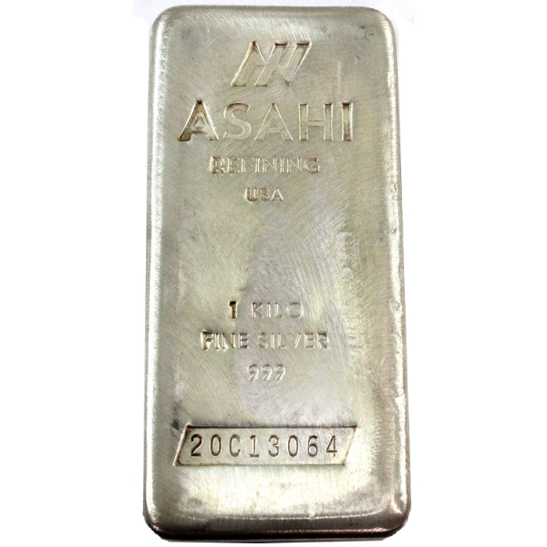 1 Kilo Asahi .999 Fine Silver Bar (Tax Exempt)