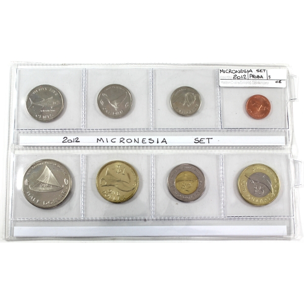 Micronesia 2012 8-Coin Fantasy Set 1-cent to $5 Brilliant Uncirculated