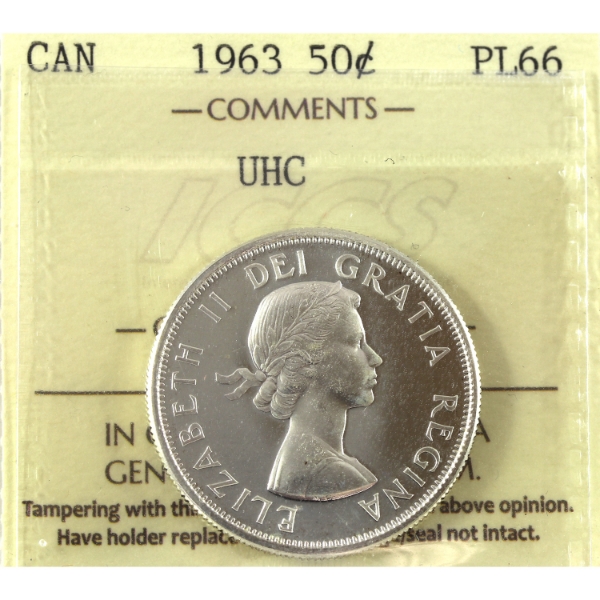 50-cent 1963 ICCS PL66 Ultra Heavy Cameo