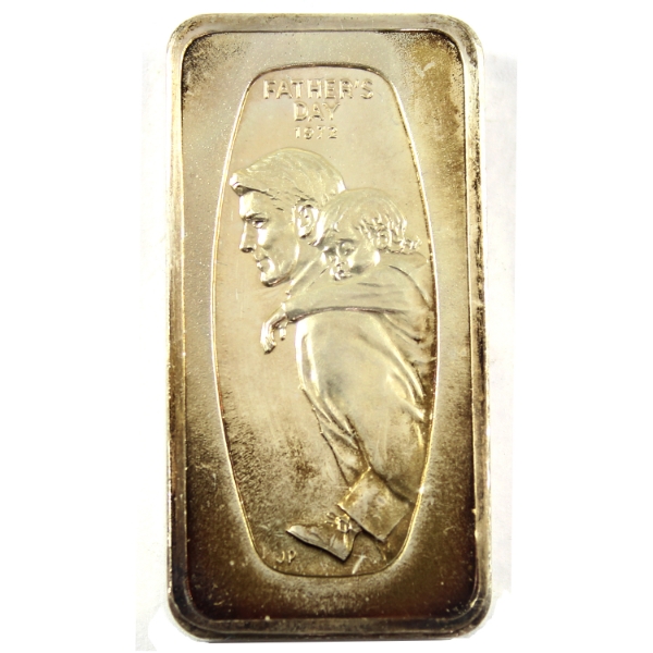 1000 grains Franklin Mint 1972 Father's Day Sterling Silver Bar