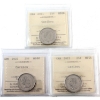 Image 1 : 25-cent 2021, 2022 & 2023 King Charles III ICCS MS66. 3pcs. 