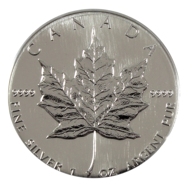 1oz 1994 $5 Silver Maple Leaf .9999 Fine Silver Coin (Tax Exempt)