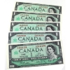 Image 1 : BC-45b & BC-45b-i 1967 $1 Olmstead Graded UNC or Better Beattie-Rasminsky. 5pcs.