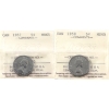 Image 1 : 5-cent 1957 & 1958 ICCS MS65. 2pcs. 