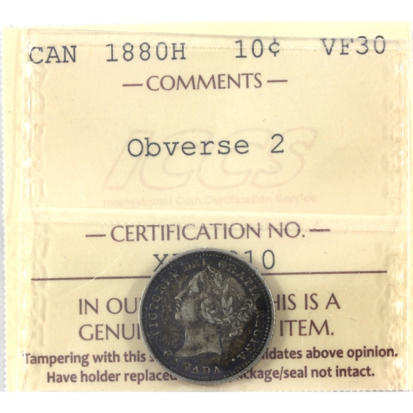 10-cent 1880H Obverse 2 ICCS VF30